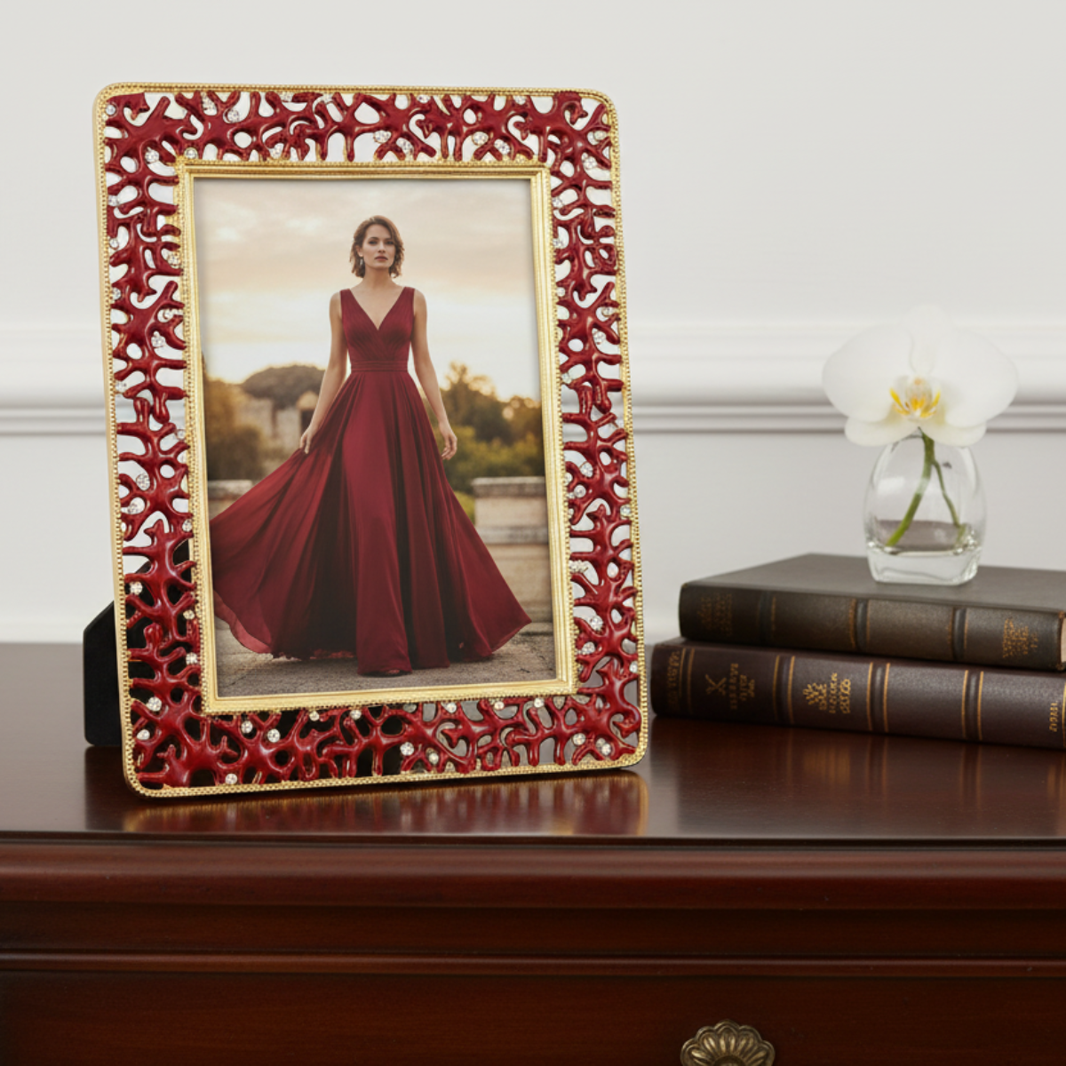 Coral Enamel 5" x 7" Picture Frame