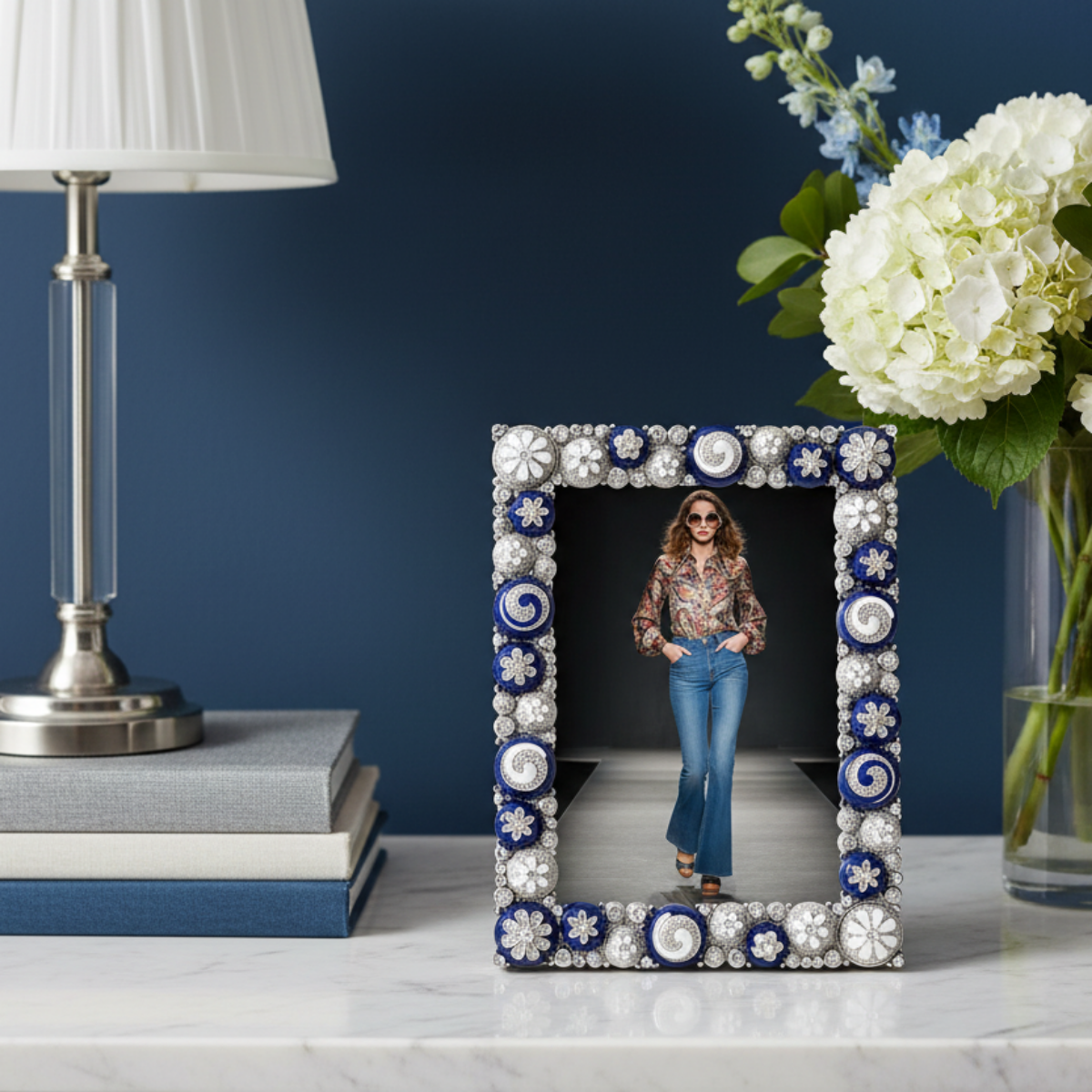 Blue & White Charisma 5" x 7" Picture Frame
