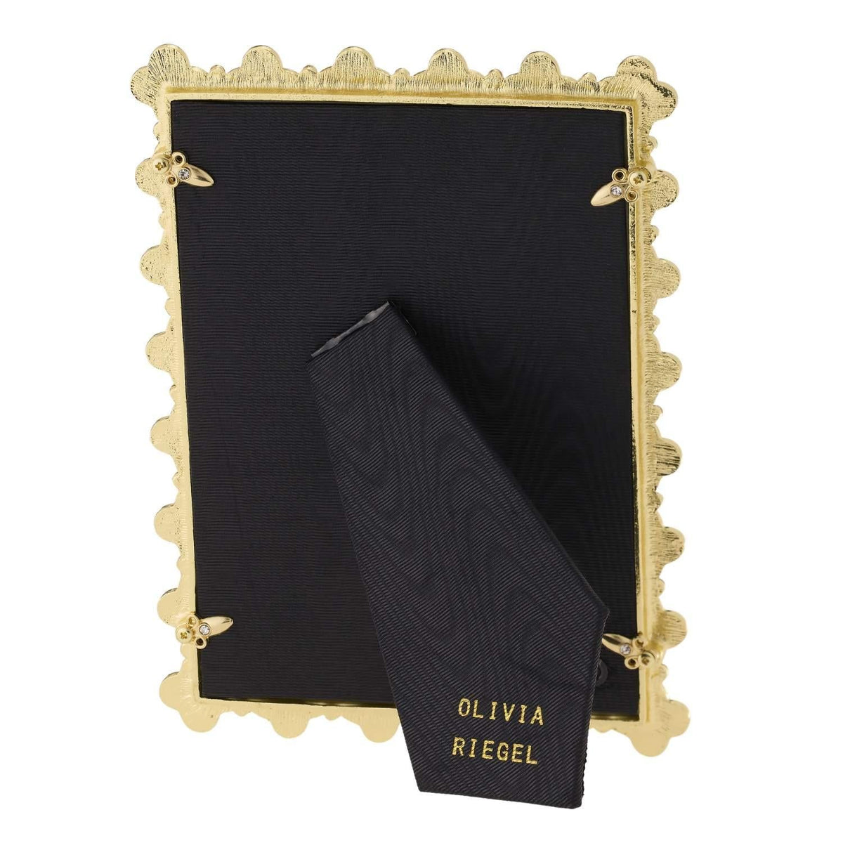 Black Enamel Clover Picture Frame, Gold