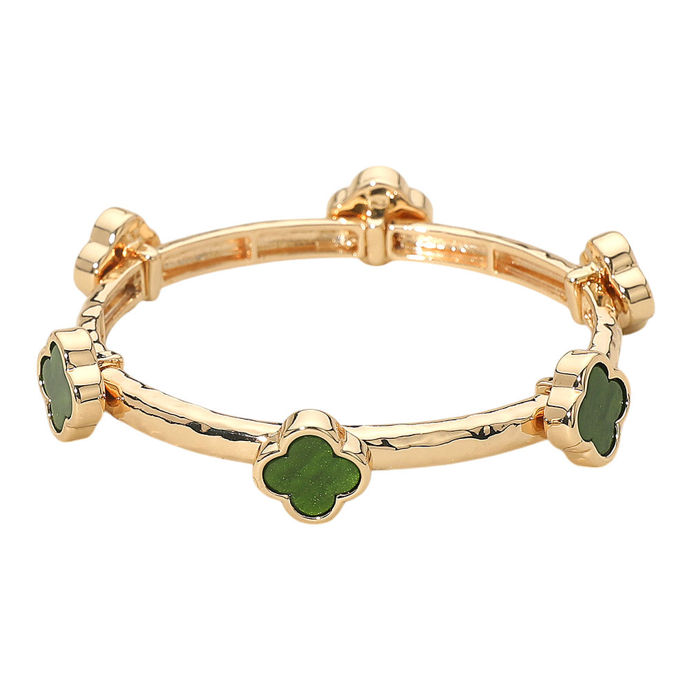 DARK GREEN QUATREFOIL BRACELET