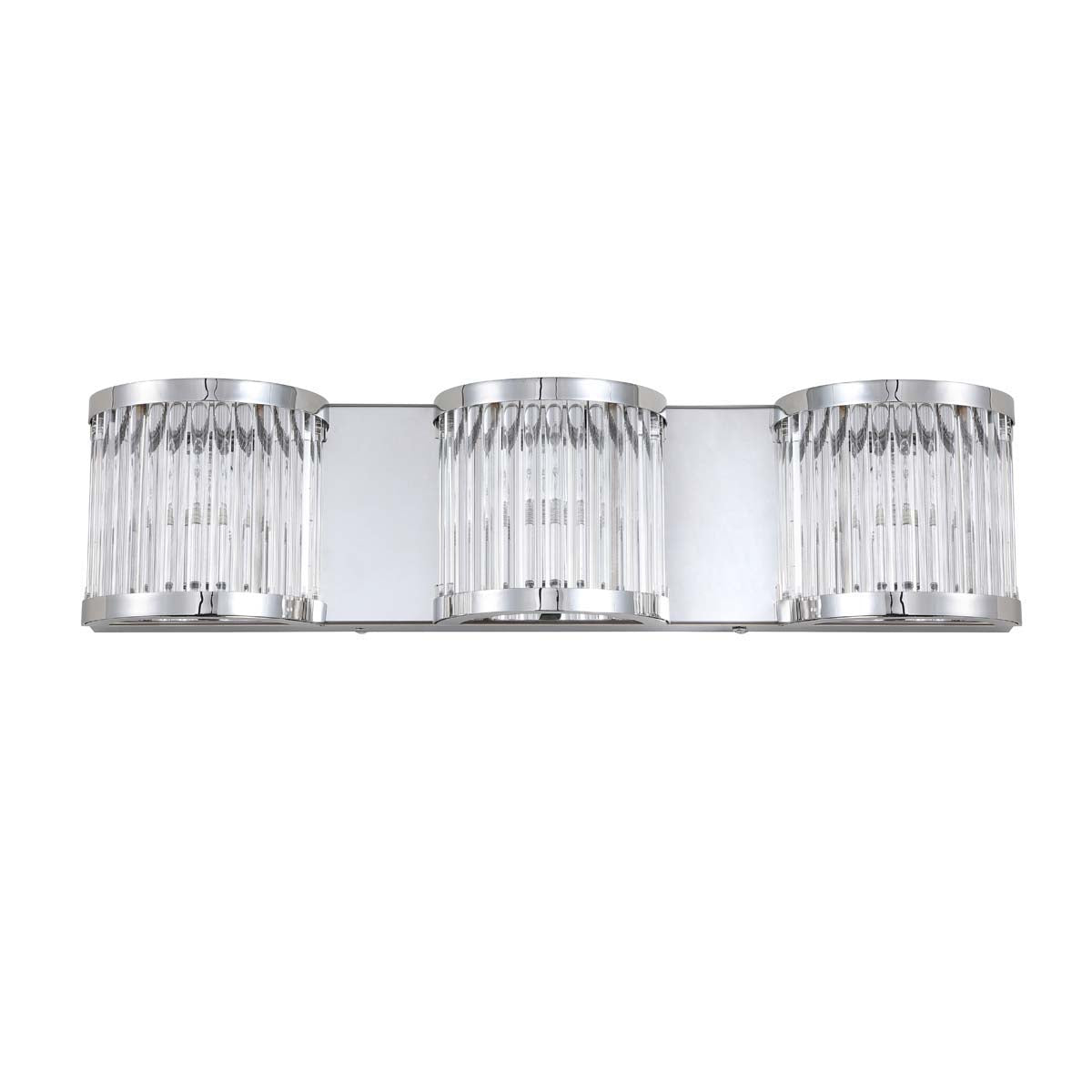 Maverick Three Light Wall Sconce | Safavieh - Chrome/Clear