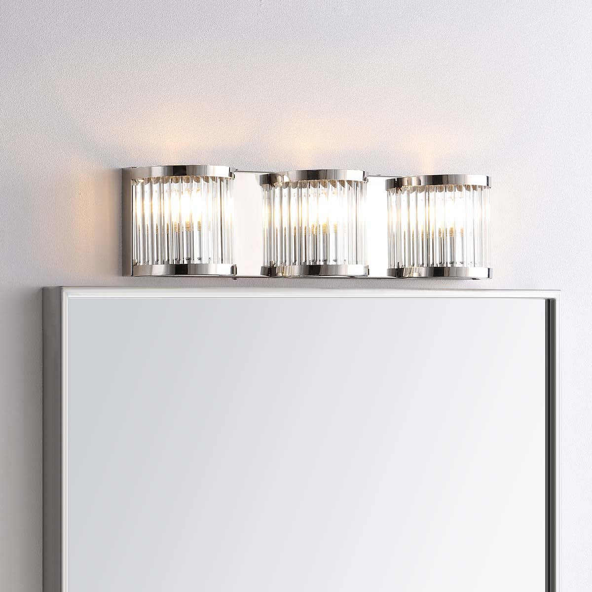 Maverick Three Light Wall Sconce | Safavieh - Chrome/Clear