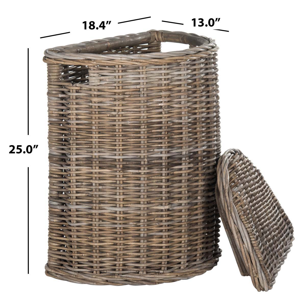 Safavieh Damari Wicker Storage Hamper - Grey