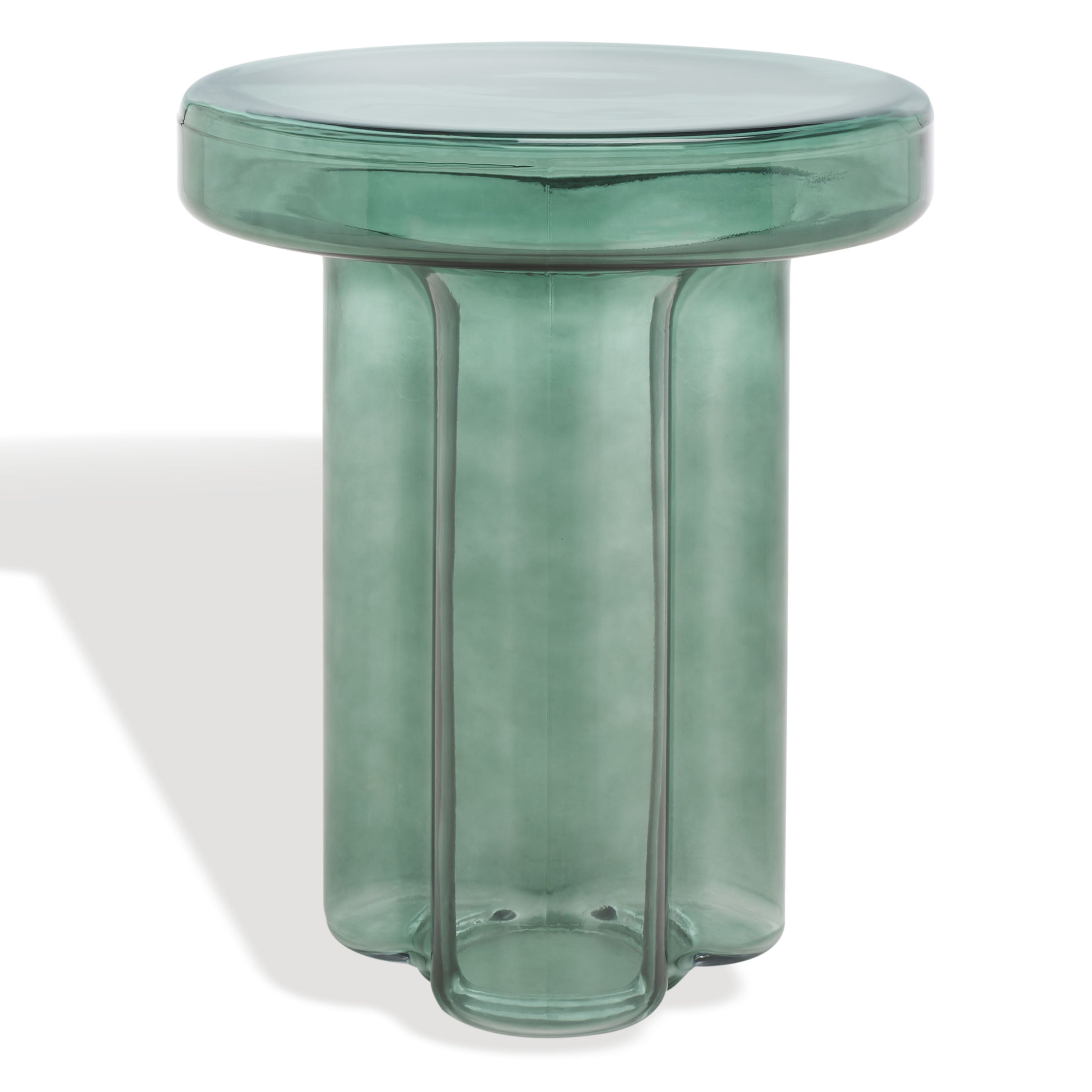 safavieh couture patterson glass accent table, sfv1201 - Green