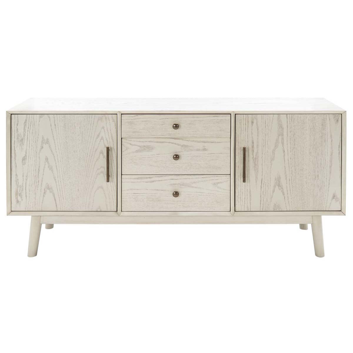 Elissa Mid-Century Large Media Stand | Safavieh Couture - SFV2115 - White Washed