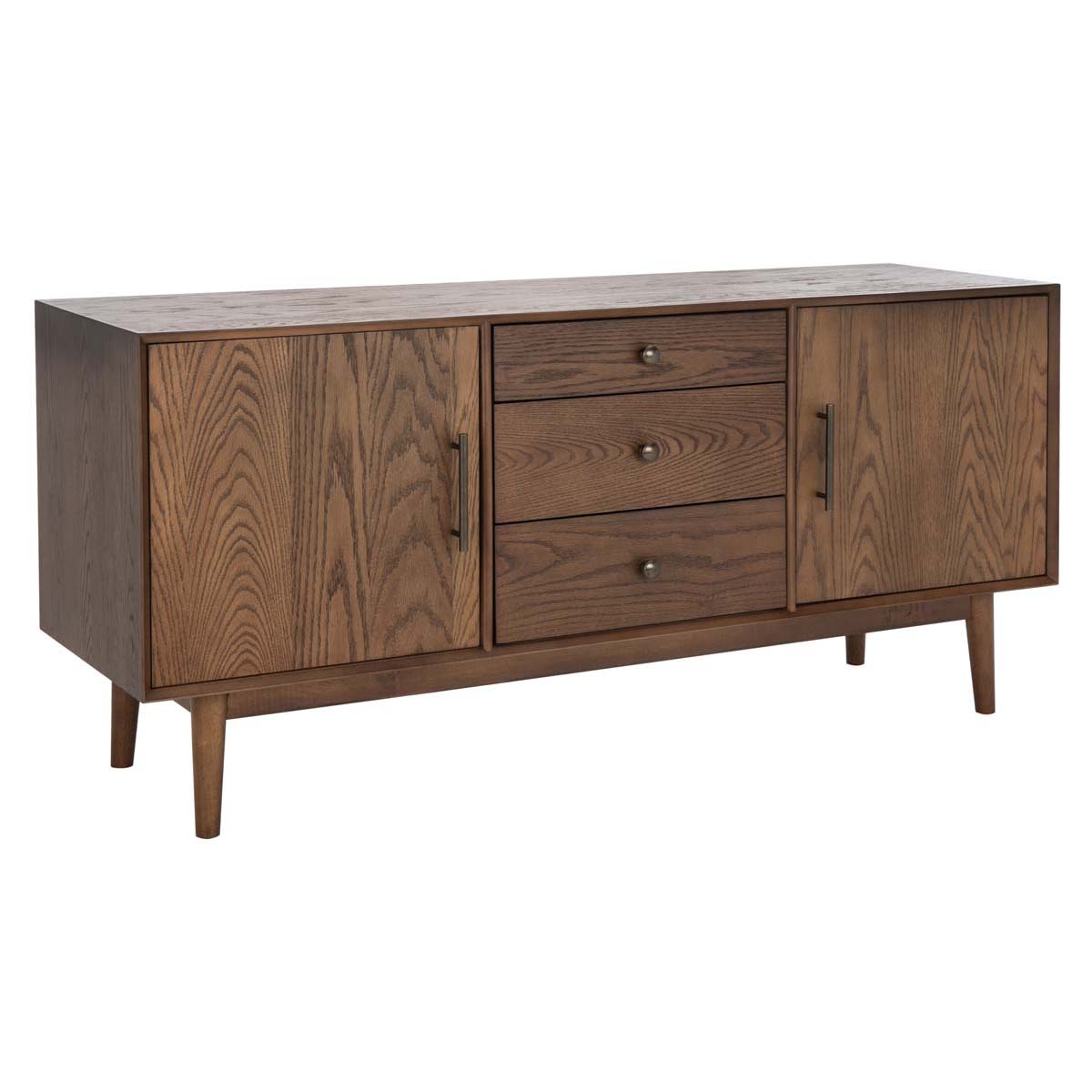Elissa Mid-Century Large Media Stand | Safavieh Couture - SFV2115 - Medium Oak