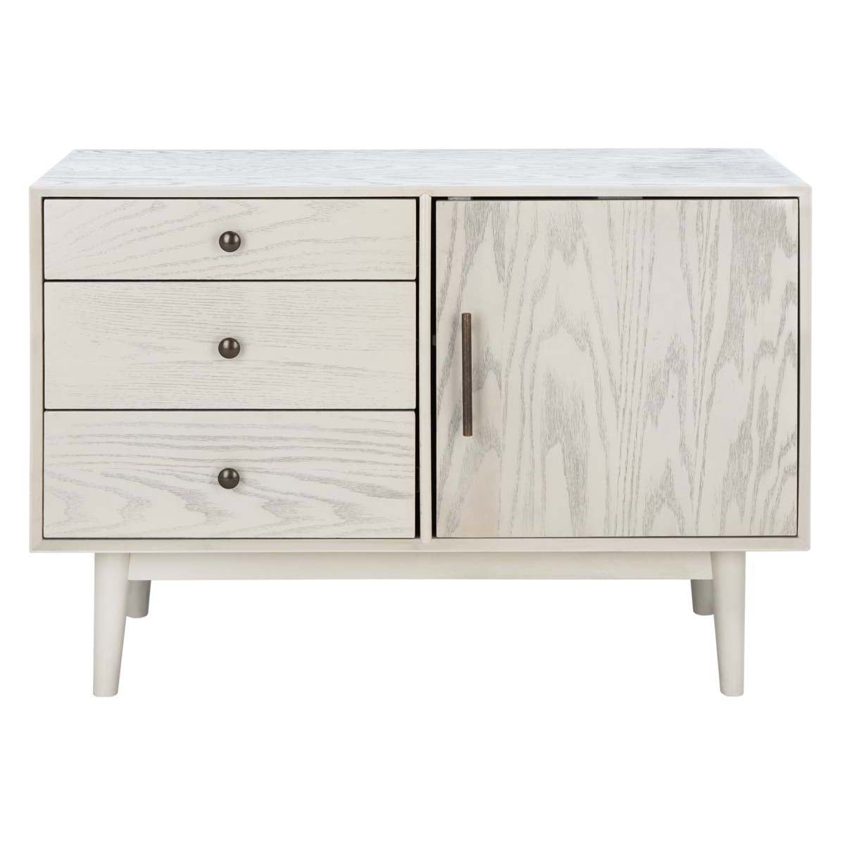 Elissa Mid-Century Small Media Stand | Safavieh Couture - SFV2116 - White Washed
