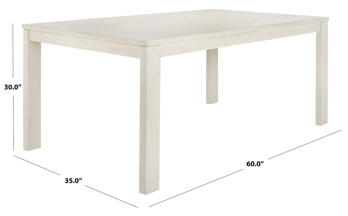Deirdra Wood Rectangle Dining Table | Safavieh Couture - SFV2137 - White Wash