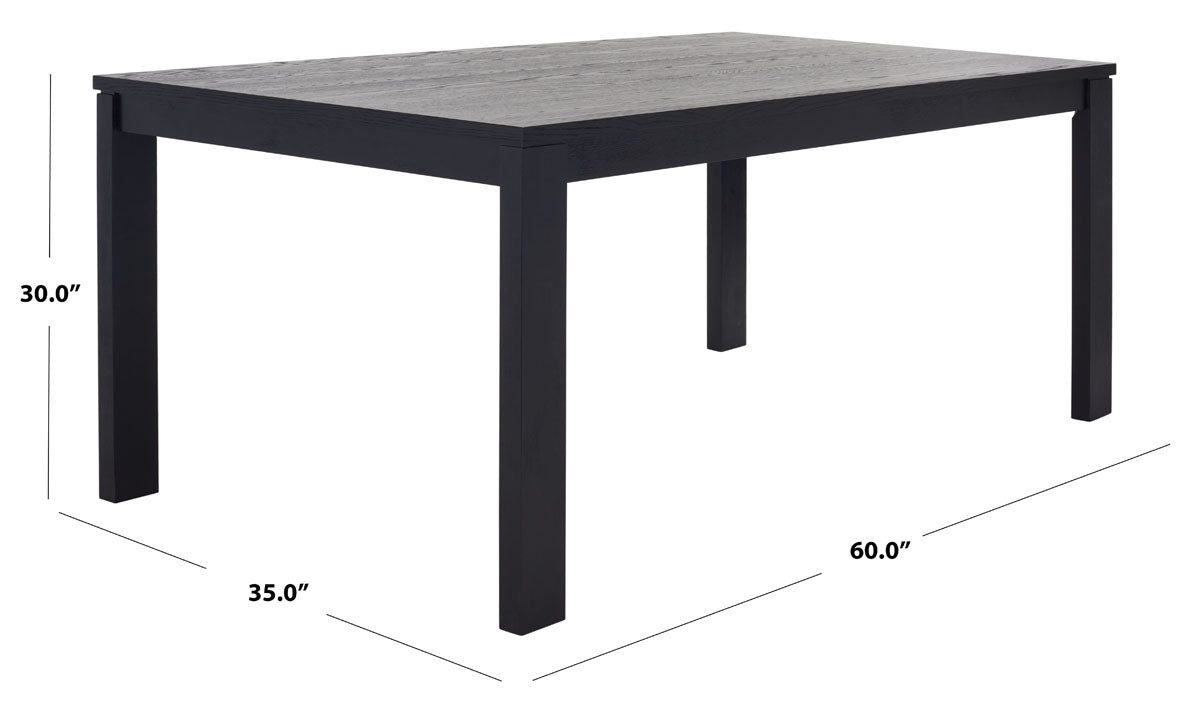 Deirdra Wood Rectangle Dining Table | Safavieh Couture - SFV2137 - Black