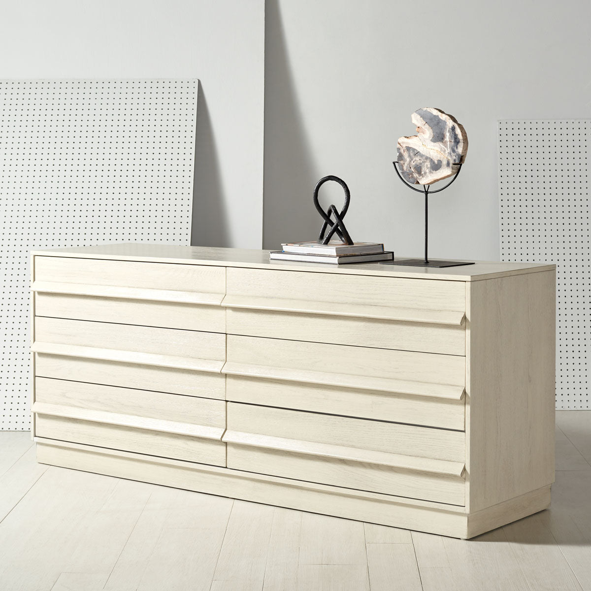 Deirdra 6 Drawer Wood Dresser | Safavieh Couture - SFV2139 - White Wash