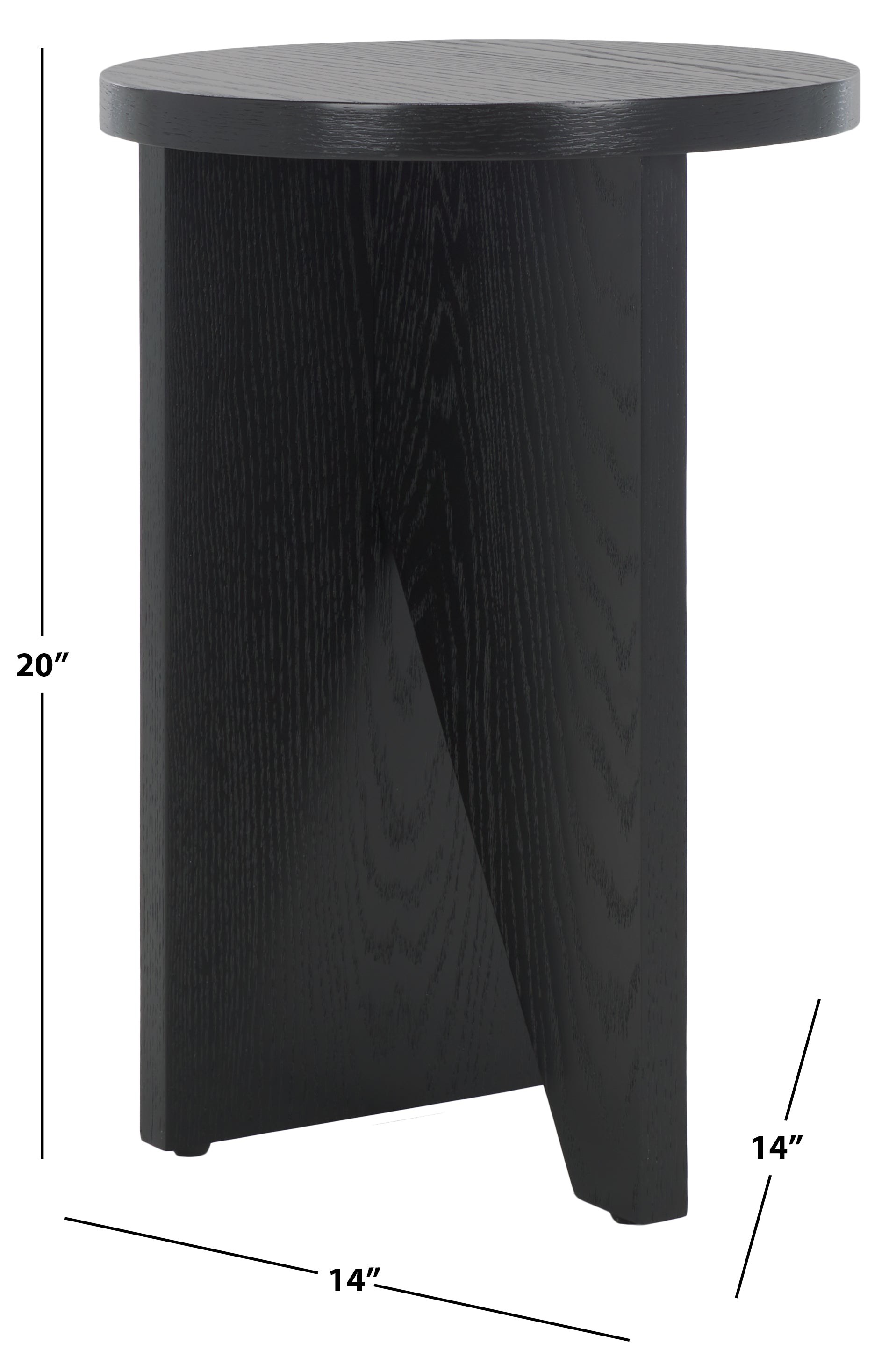 safavieh couture bonaclara wood 2 leg table, sfv2156 - Black