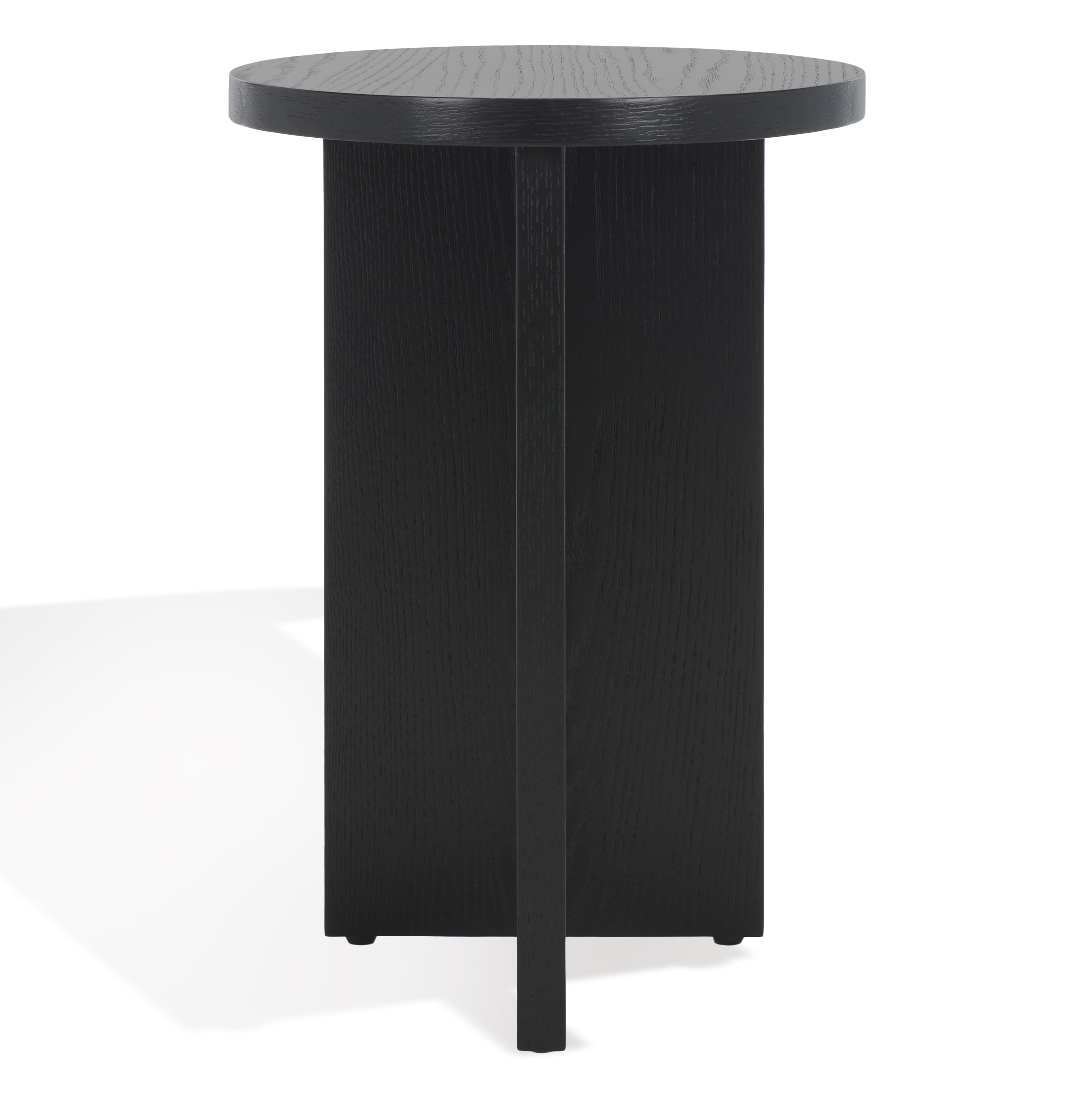 safavieh couture bonaclara wood 2 leg table, sfv2156 - Black