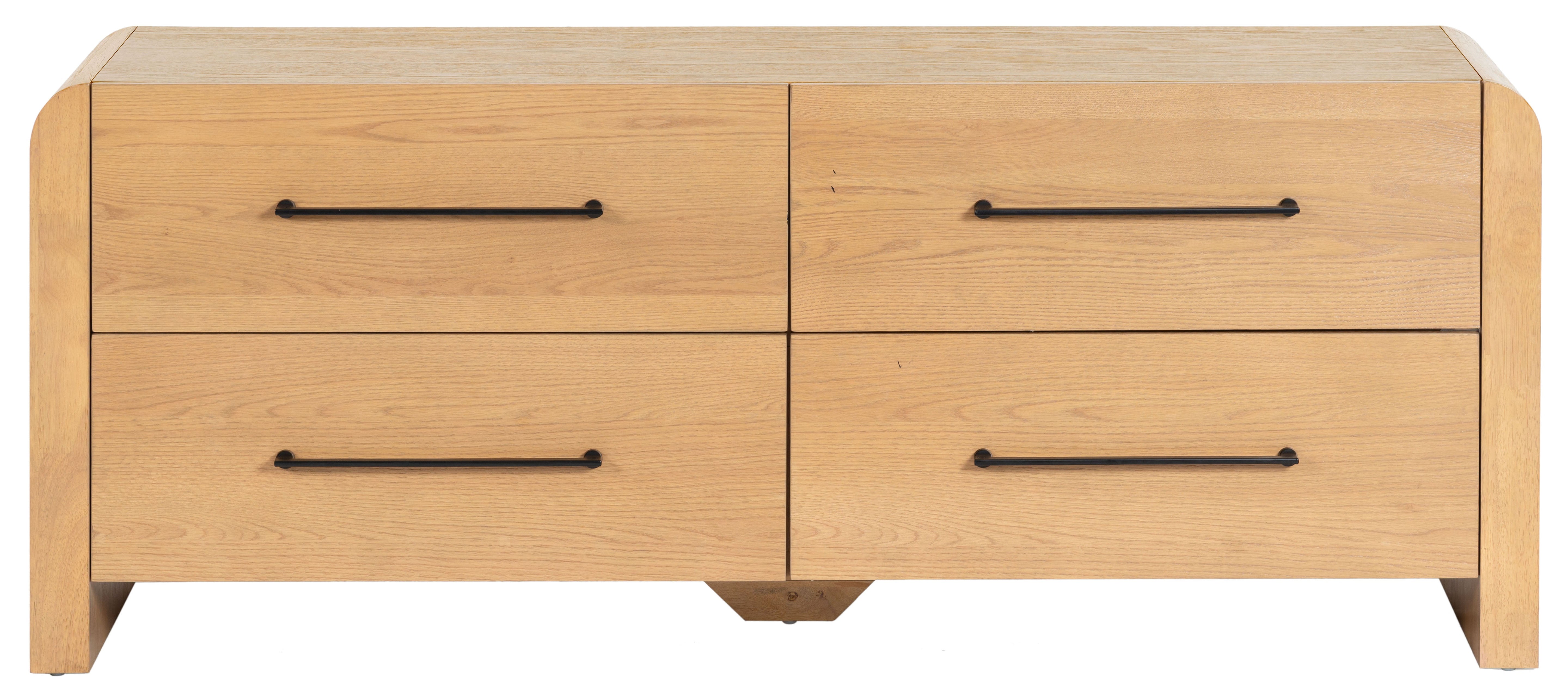 Katrina Wood 4 Drawer Dresser | Safavieh Couture - SFV2174 - Natural / Black