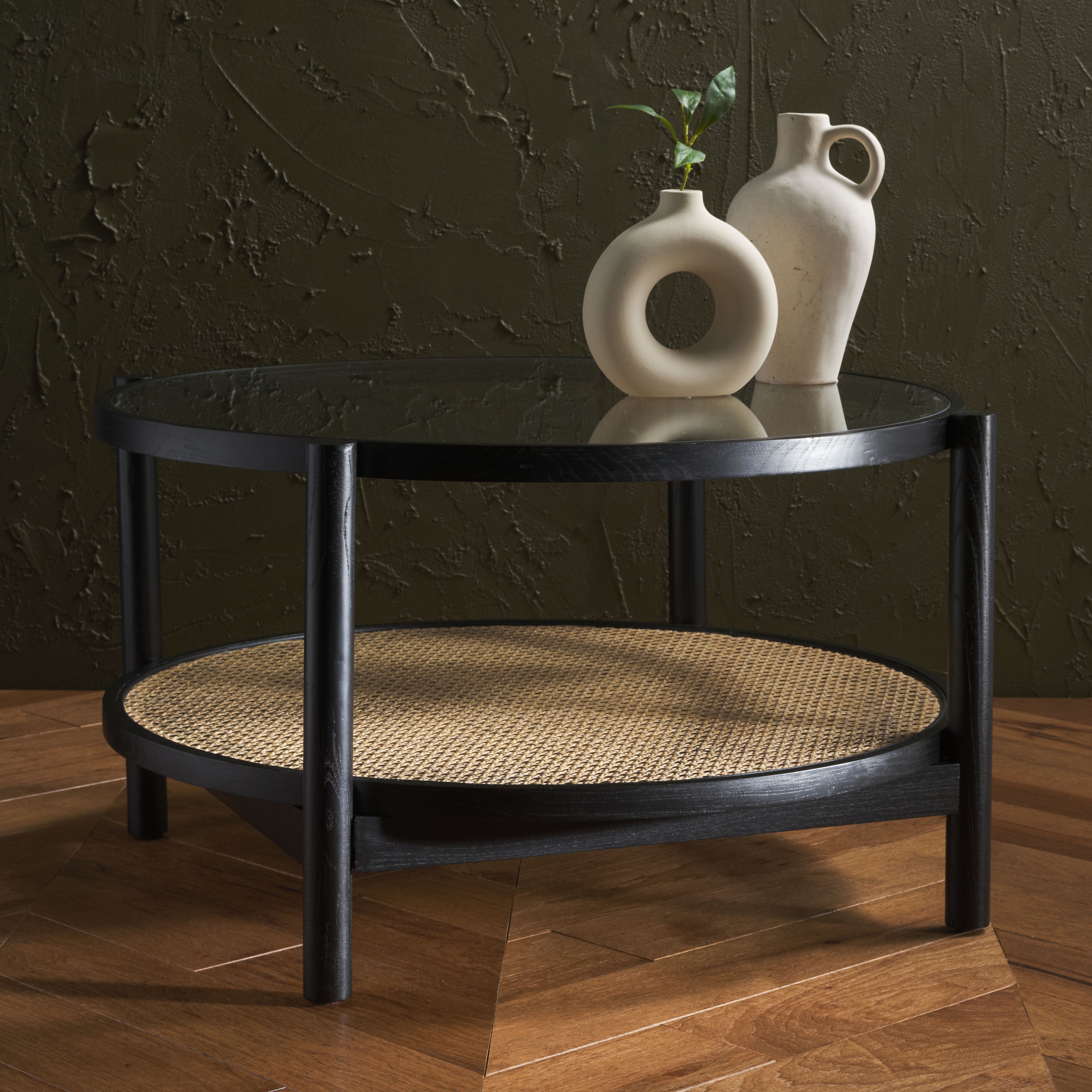 Safavieh Couture Karyna Rattan & Glass Table, SFV2300
