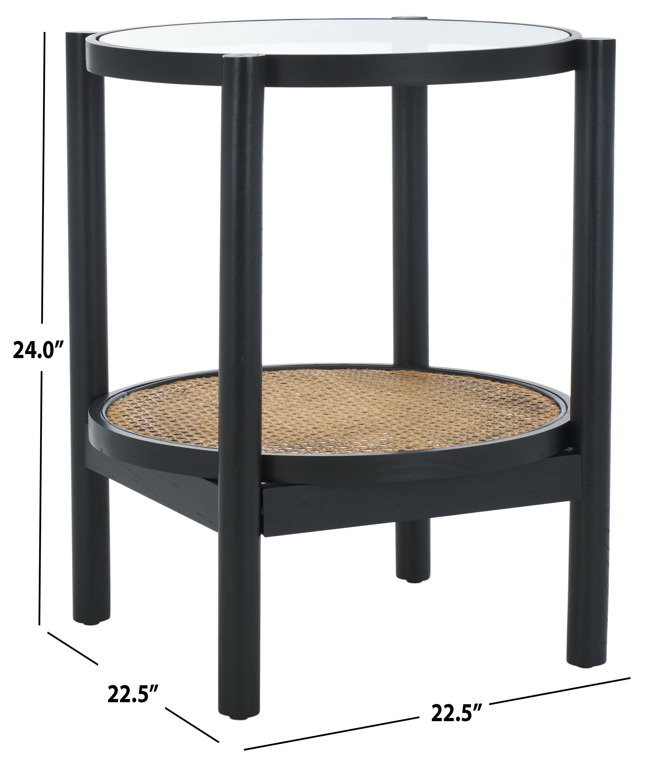 Safavieh Couture Karyna Rattan & Glass Accent Table, SFV2301