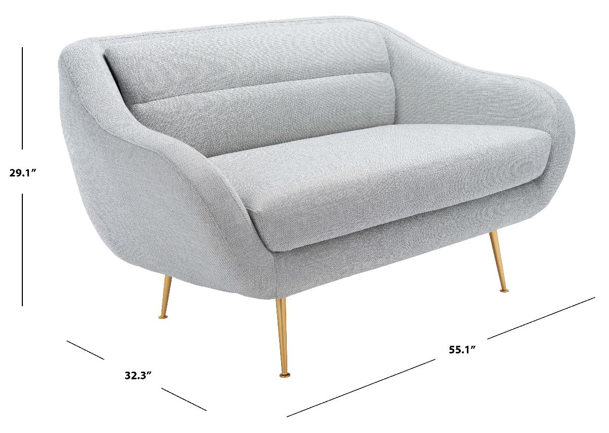 Safavieh Couture Belladonna Mid Century Loveseat - Light Grey