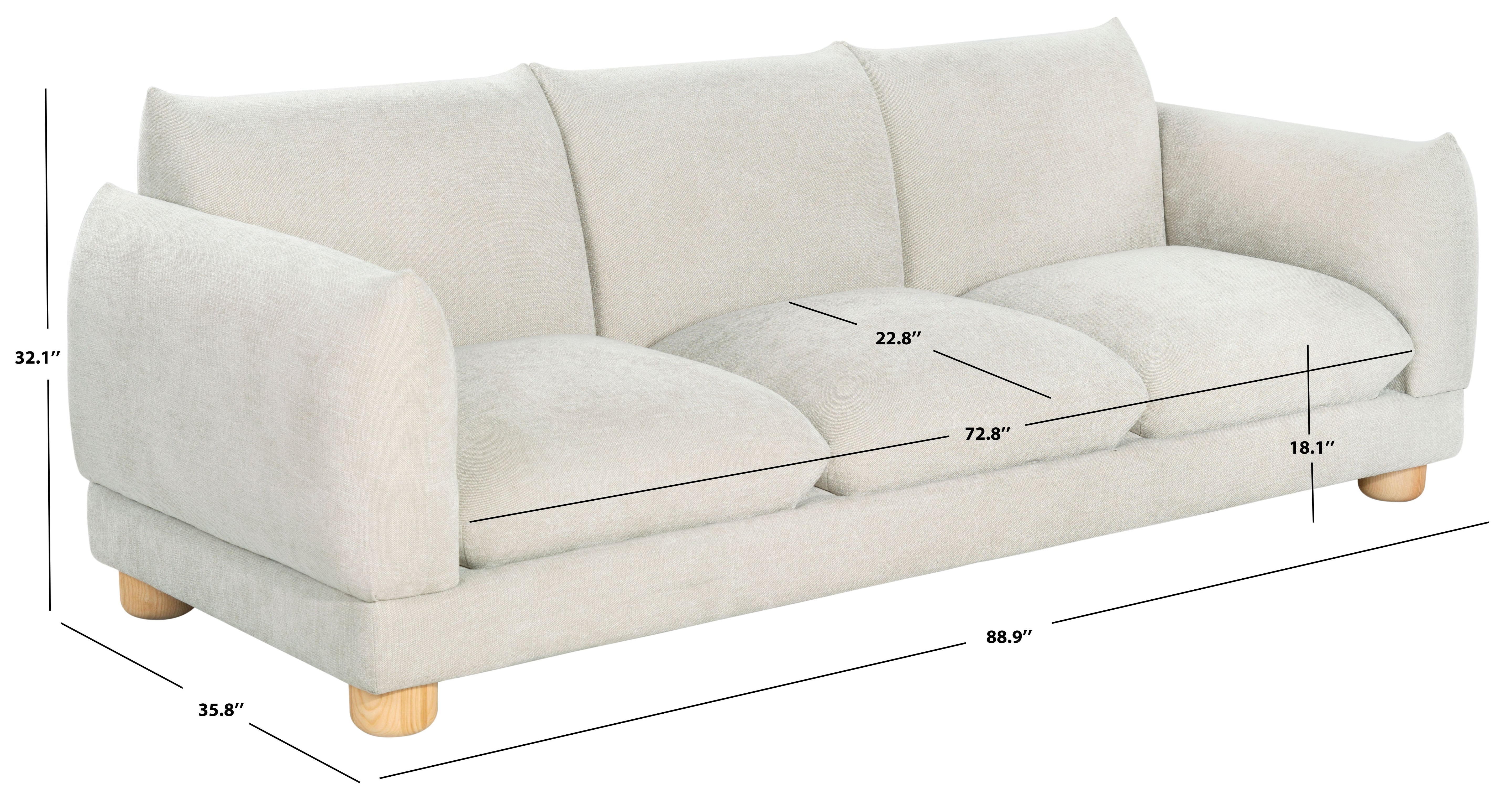 Safavieh Couture Marysa Performance Fabric Sofa, SFV4604 - Beige / Natural