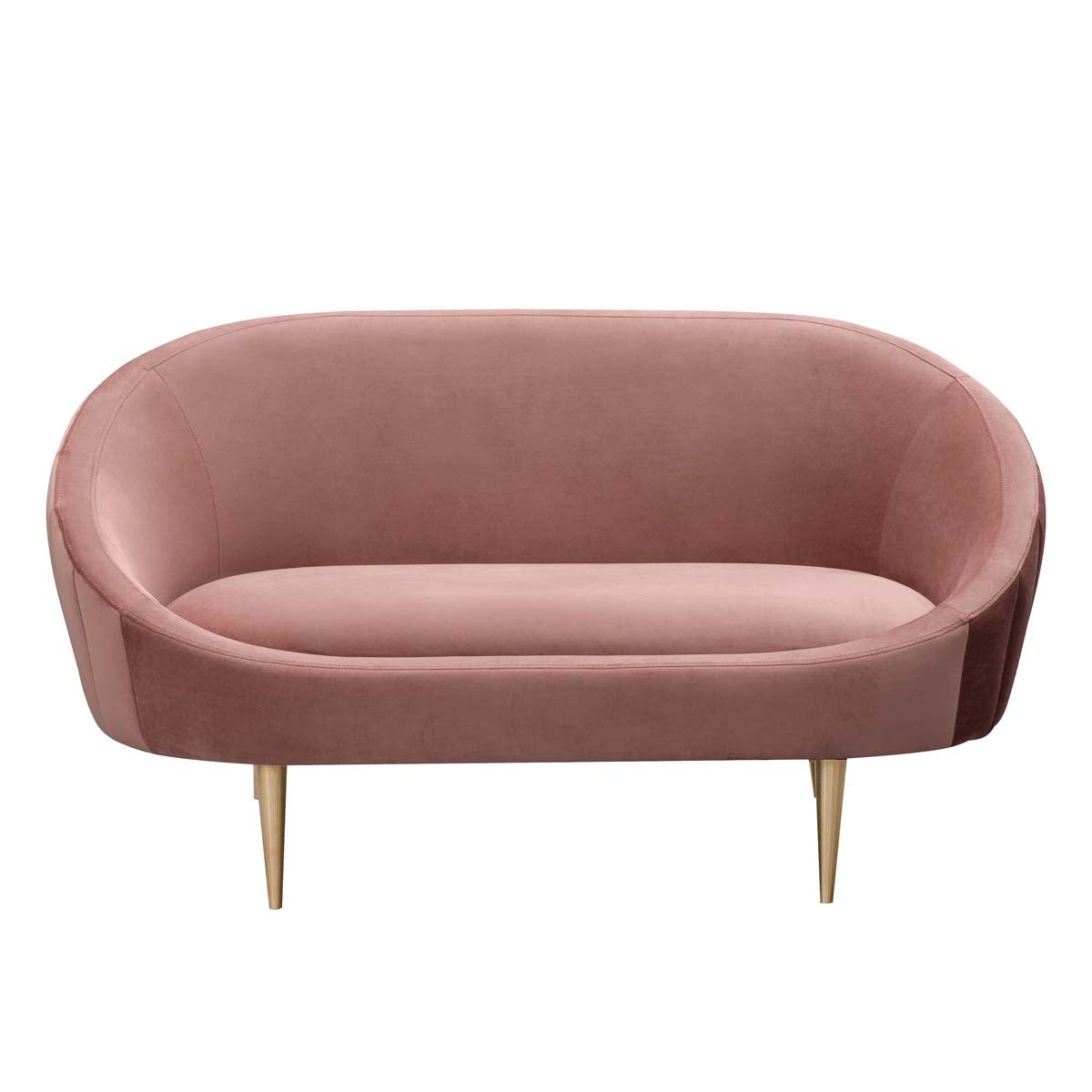 Safavieh Couture Razia Channel Tufted Tub Loveseat - Dusty Rose / Gold