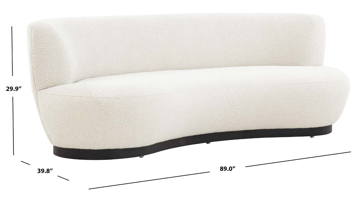 Safavieh Couture Stevie Boucle Curved Back Sofa - Ivory