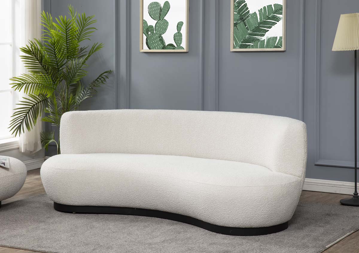 Safavieh Couture Stevie Boucle Curved Back Sofa - Ivory