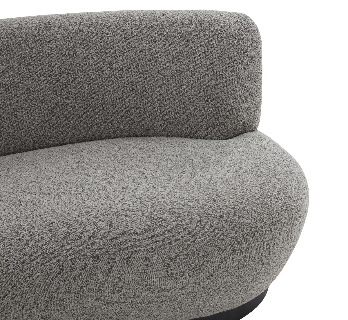 Safavieh Couture Stevie Boucle Curved Back Sofa - Light Grey / Black