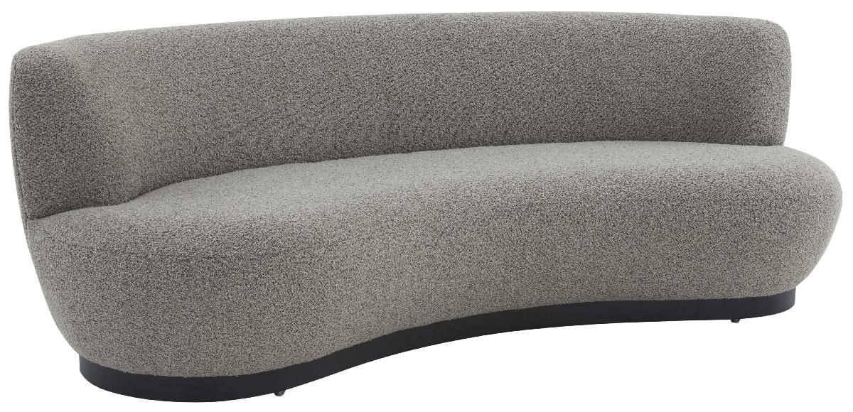 Safavieh Couture Stevie Boucle Curved Back Sofa - Light Grey / Black