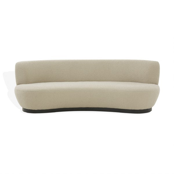Safavieh Couture Stevie Boucle Curved Back Sofa - Oatmeal / Black