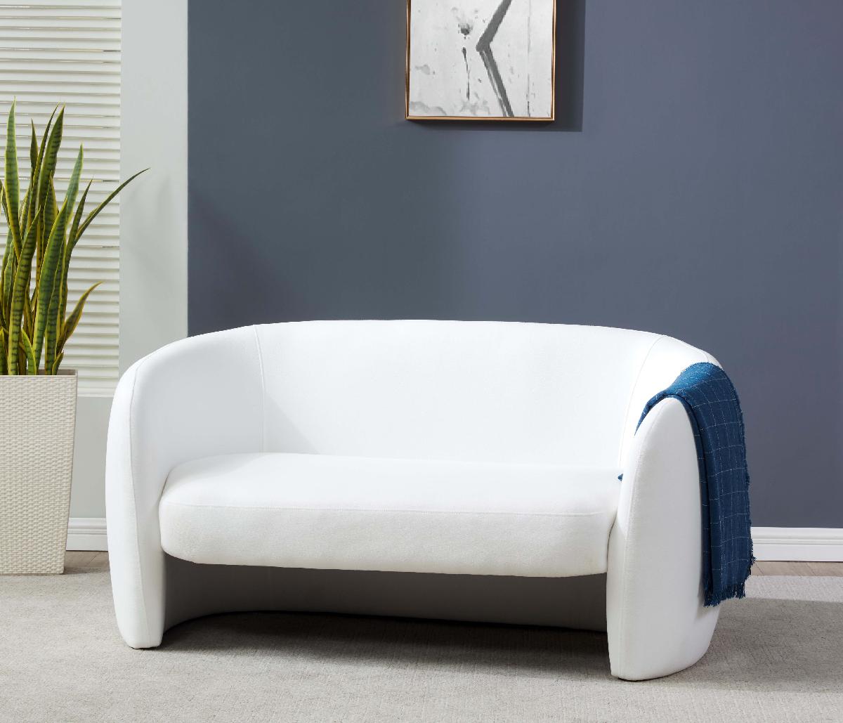 Safavieh Couture Zhao Curved Loveseat - White