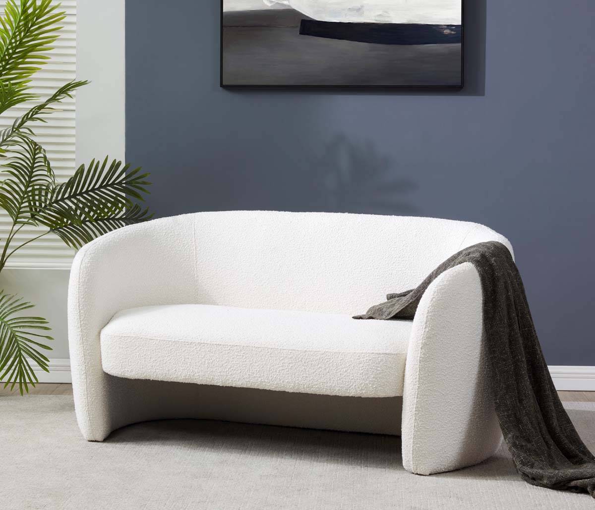 Safavieh Couture Zhao Curved Loveseat - Ivory