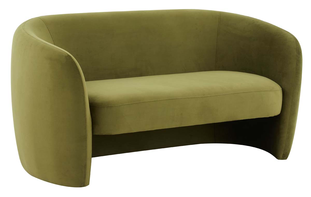 Safavieh Couture Zhao Curved Loveseat - Olive Green