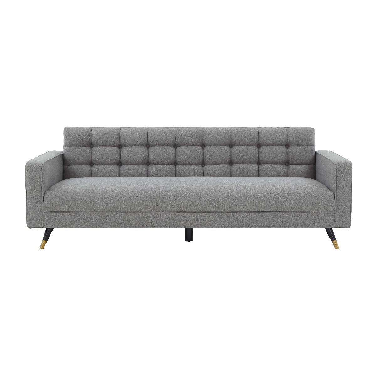Safavieh Couture Bradson Tufted Back Sofa - Light Grey / Black