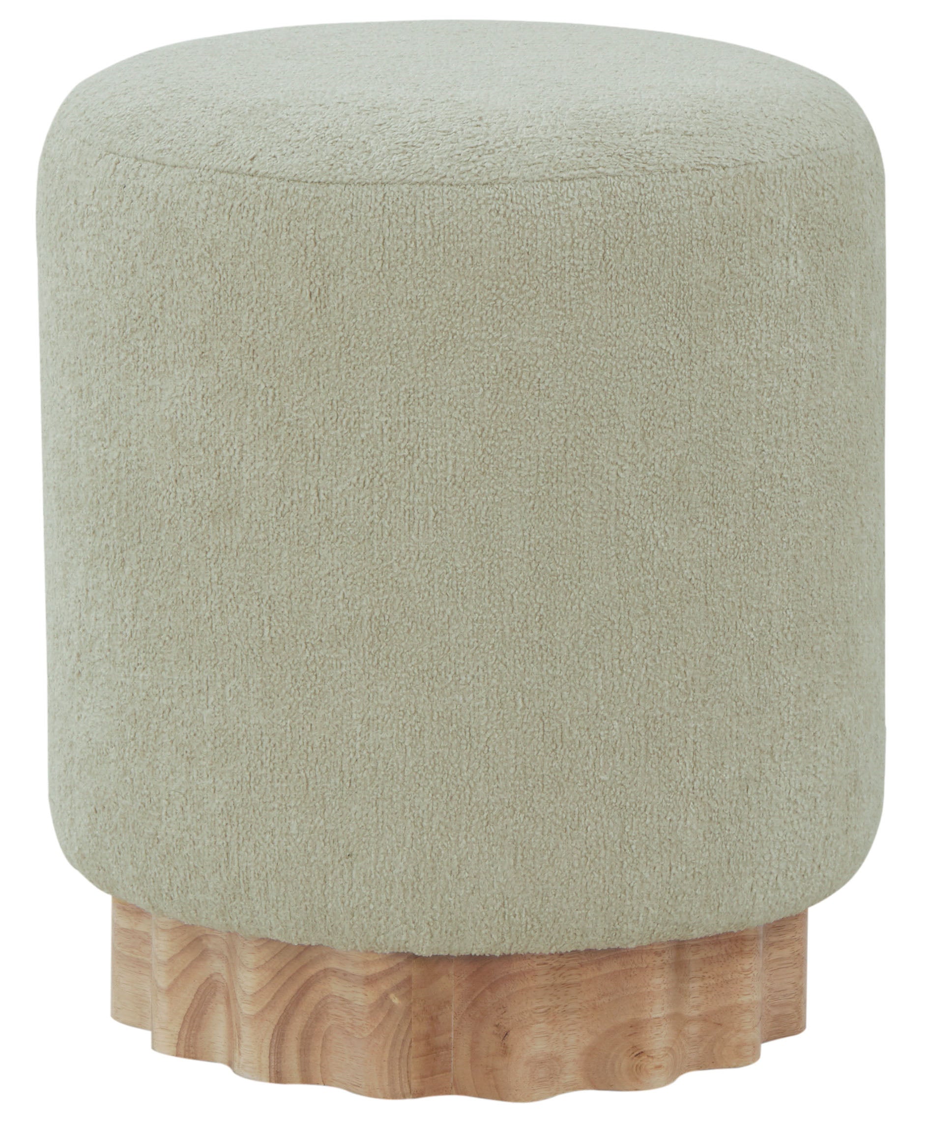 Nikolas Round Boucle Ottoman | Safavieh Couture - SFV4862 - Taupe / Natural