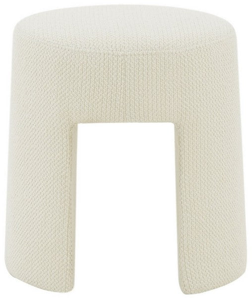 Ginny Upholstered Ottoman, SFV5102 | Safavieh Couture - Ivory
