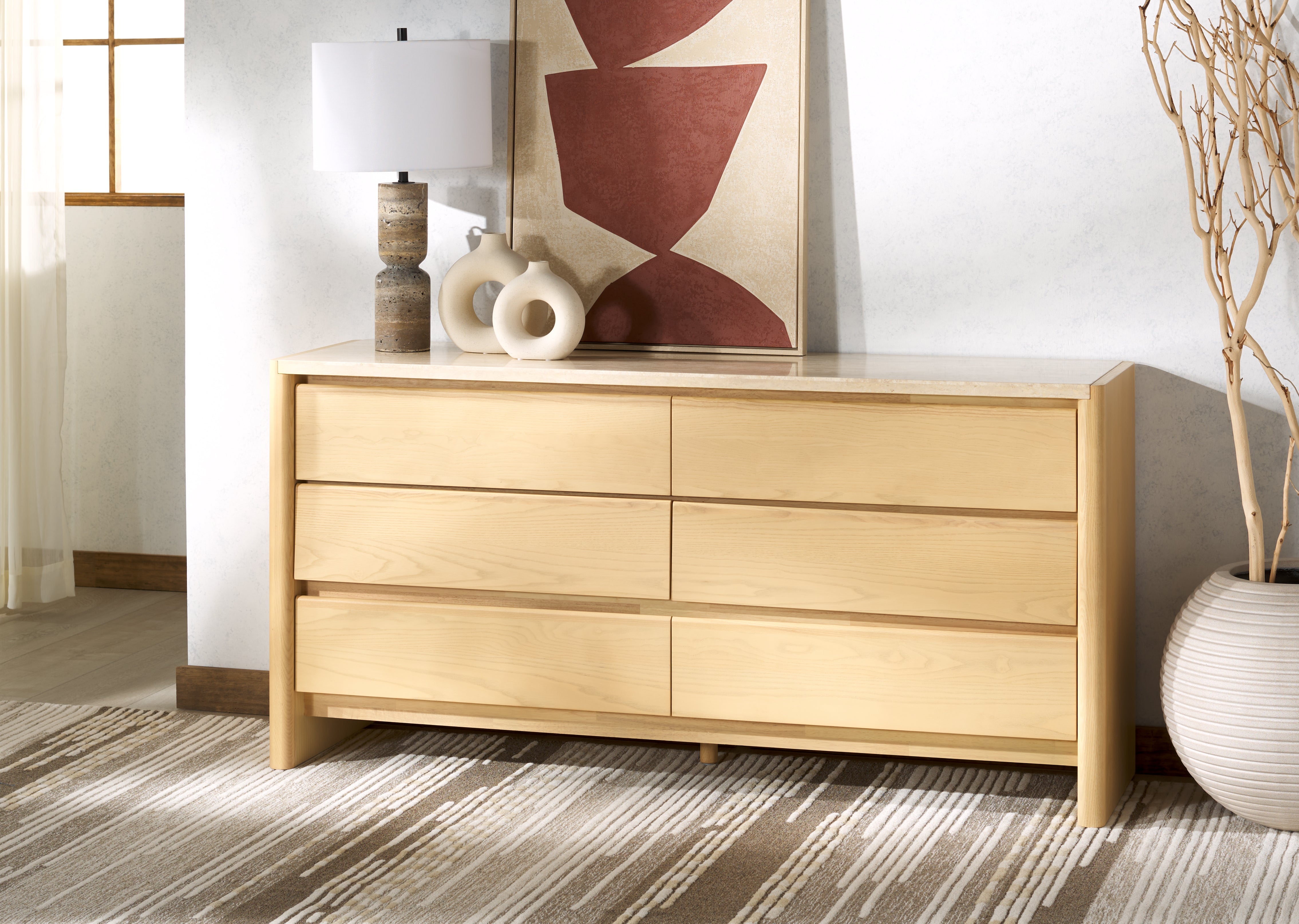 Bellarose Travertine Dresser | Safavieh Couture - SFV7226