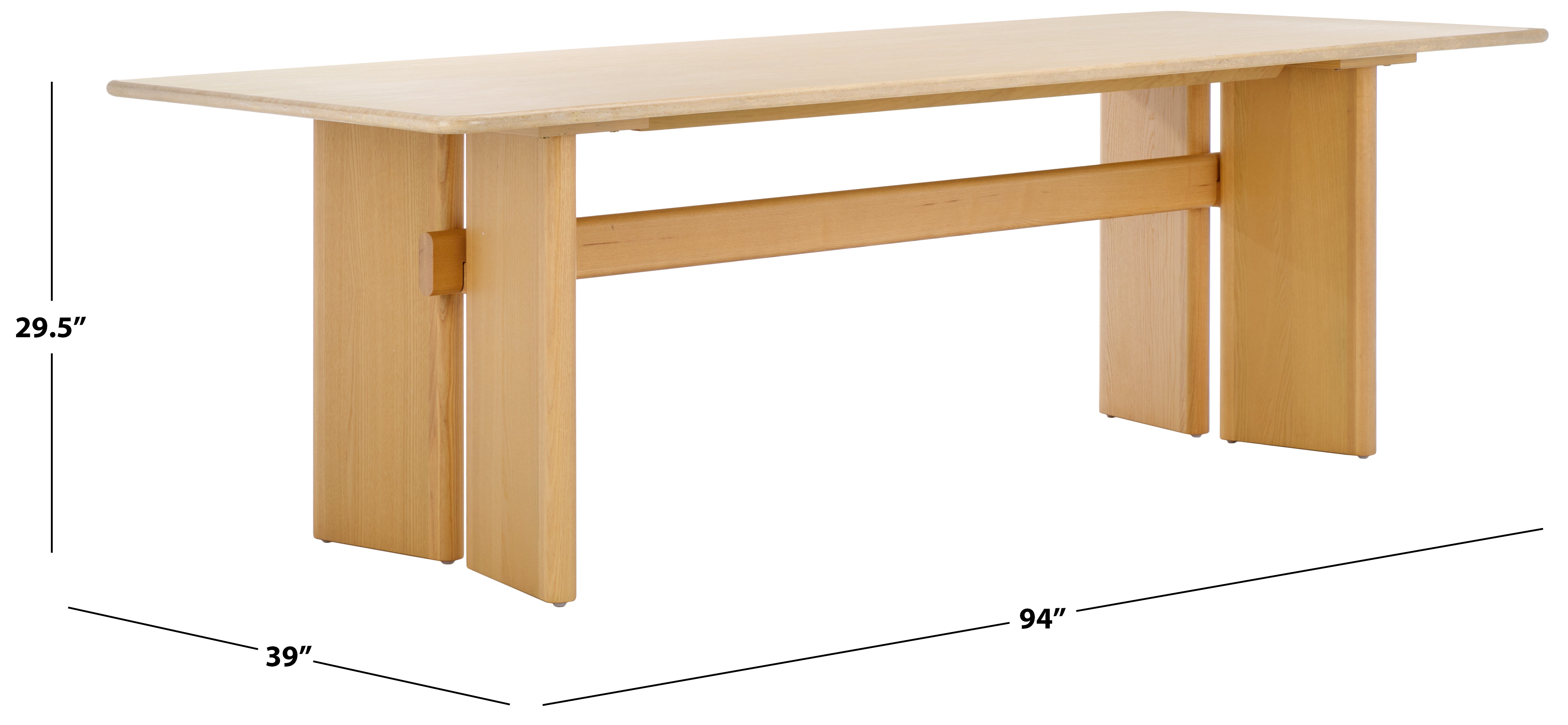 Bellarose Travertine Dining Table | Safavieh Couture - SFV7231