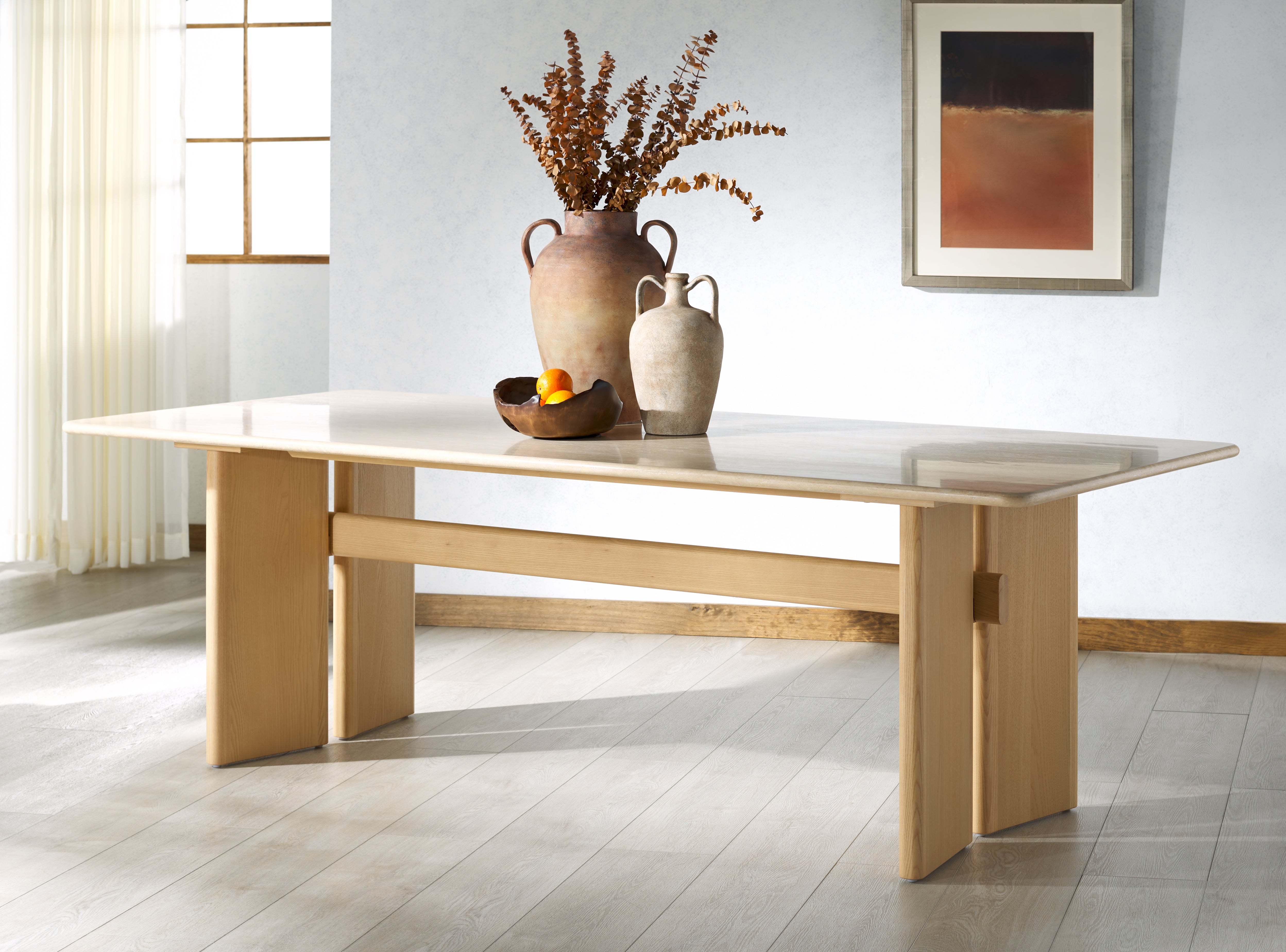 Bellarose Travertine Dining Table | Safavieh Couture - SFV7231