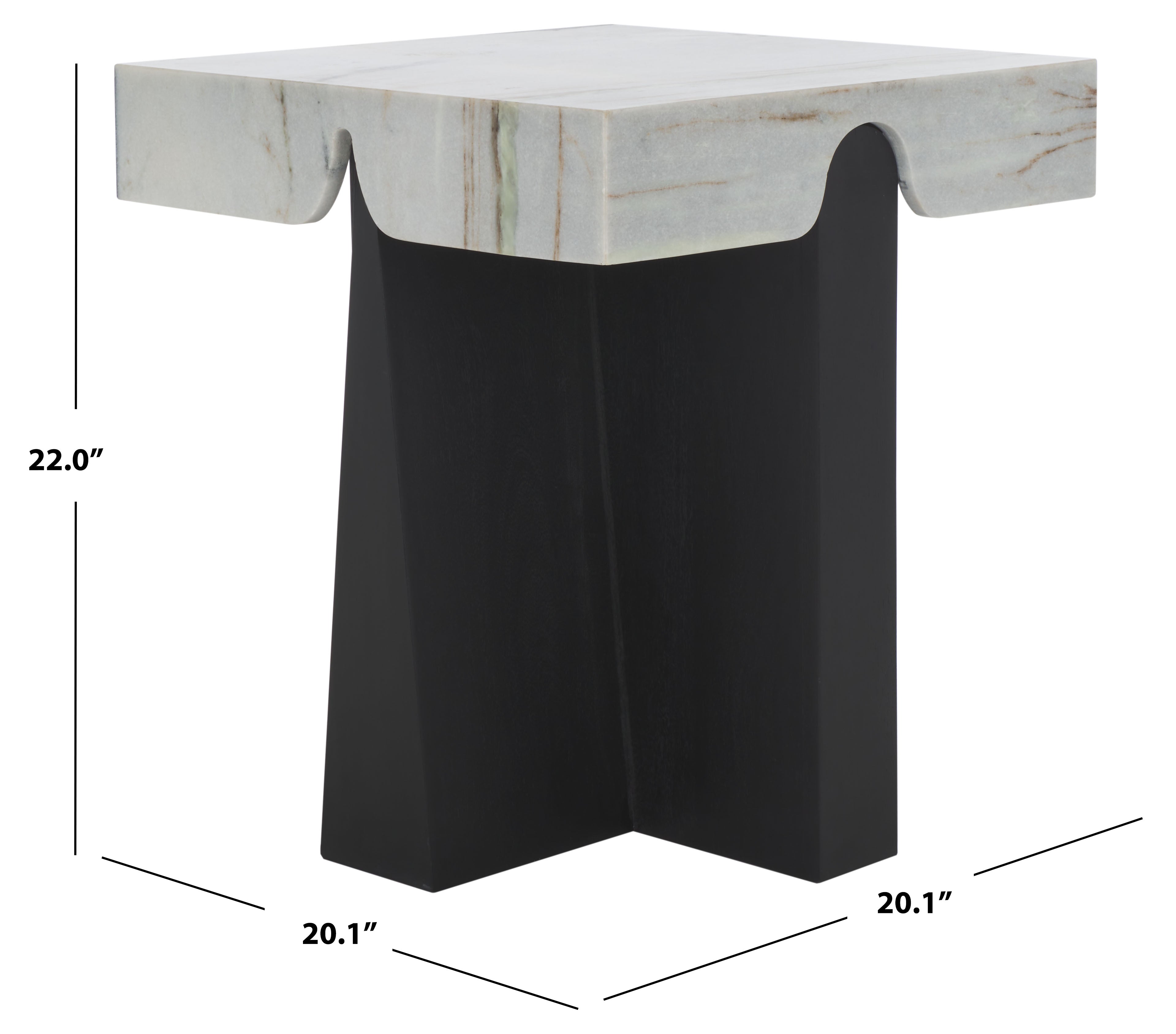 Safavieh Couture Roxandra Marble Top Accent Table, SFV8305 - Black / White