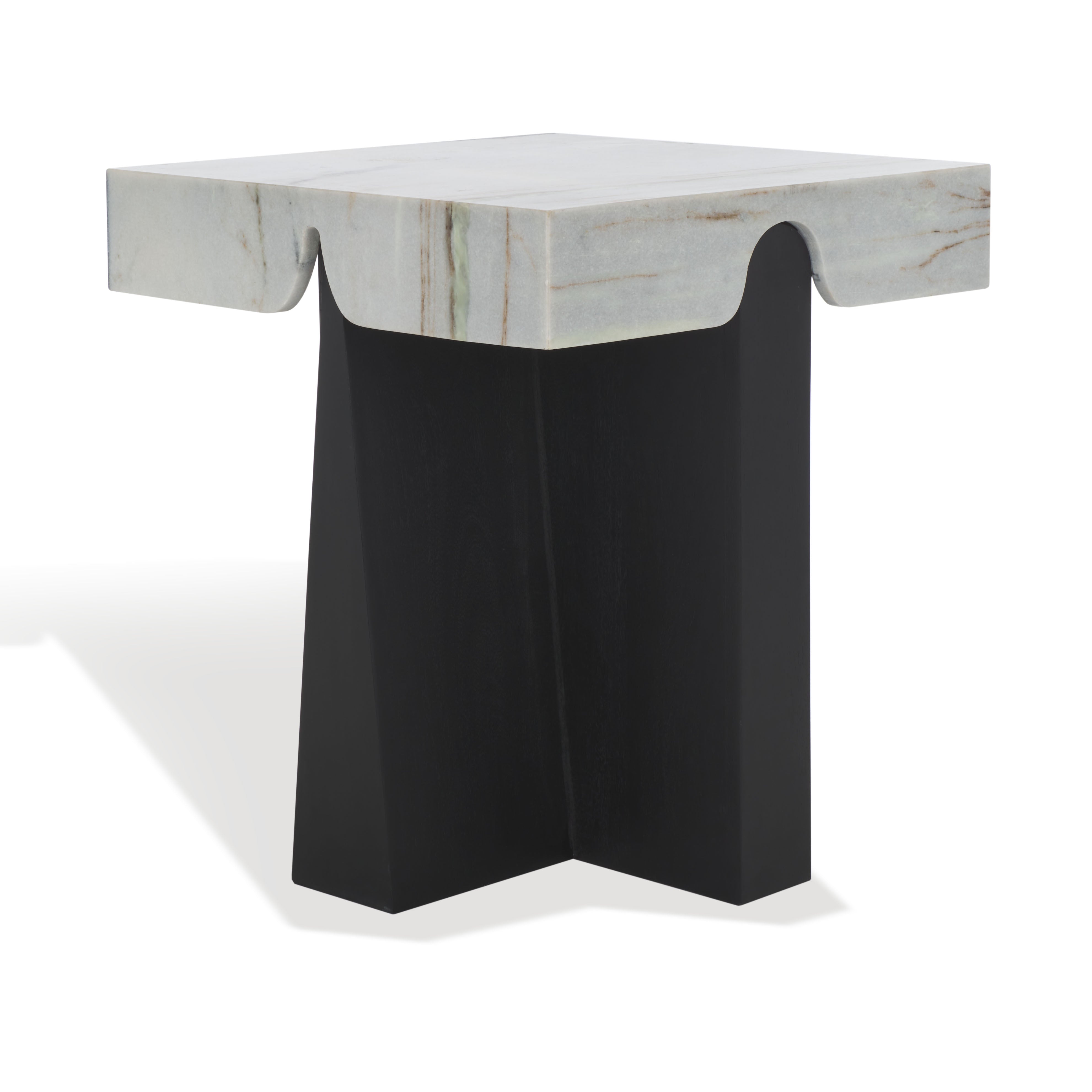 Safavieh Couture Roxandra Marble Top Accent Table, SFV8305 - Black / White