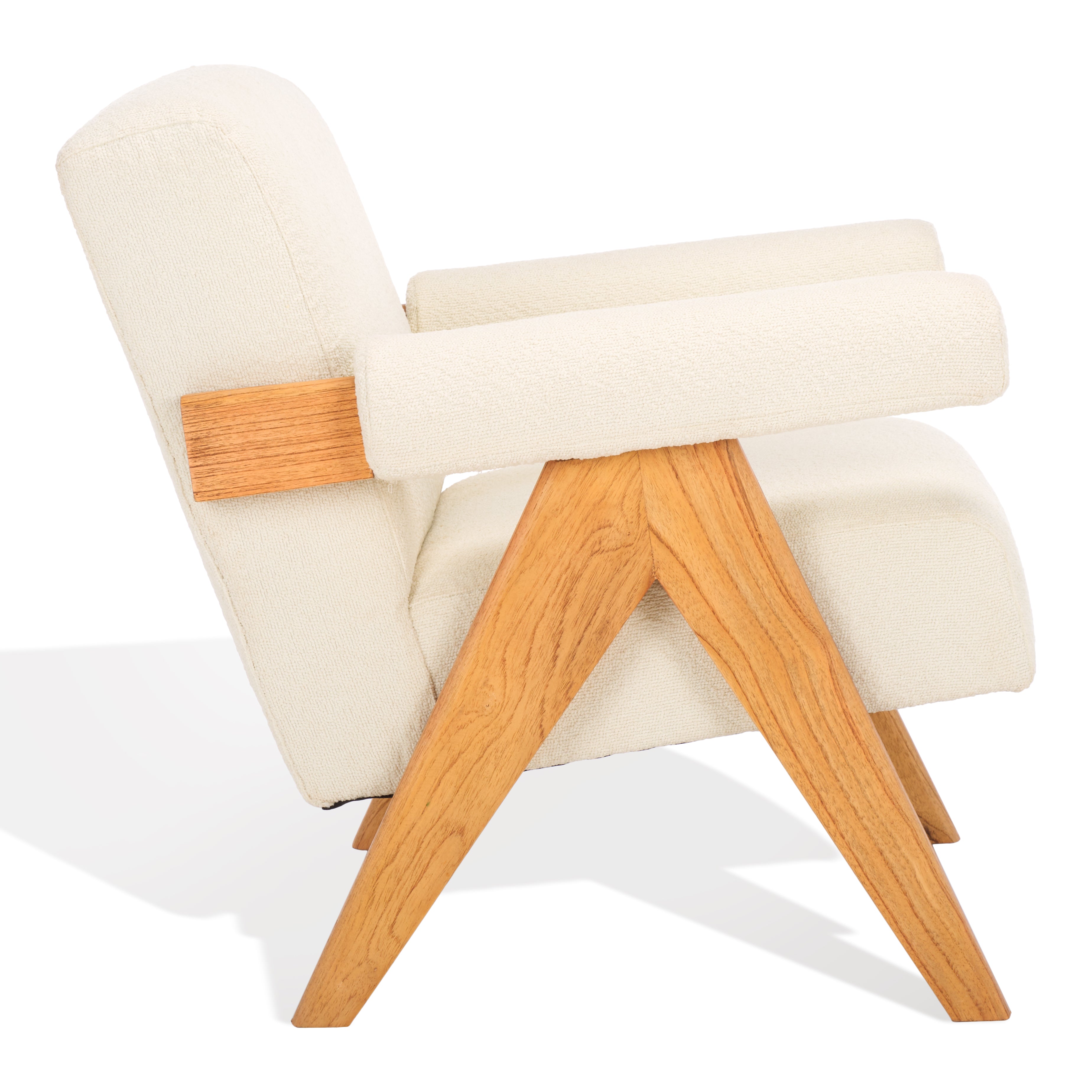 safavieh couture billie boucle accent chair, SFV9100 - Natural