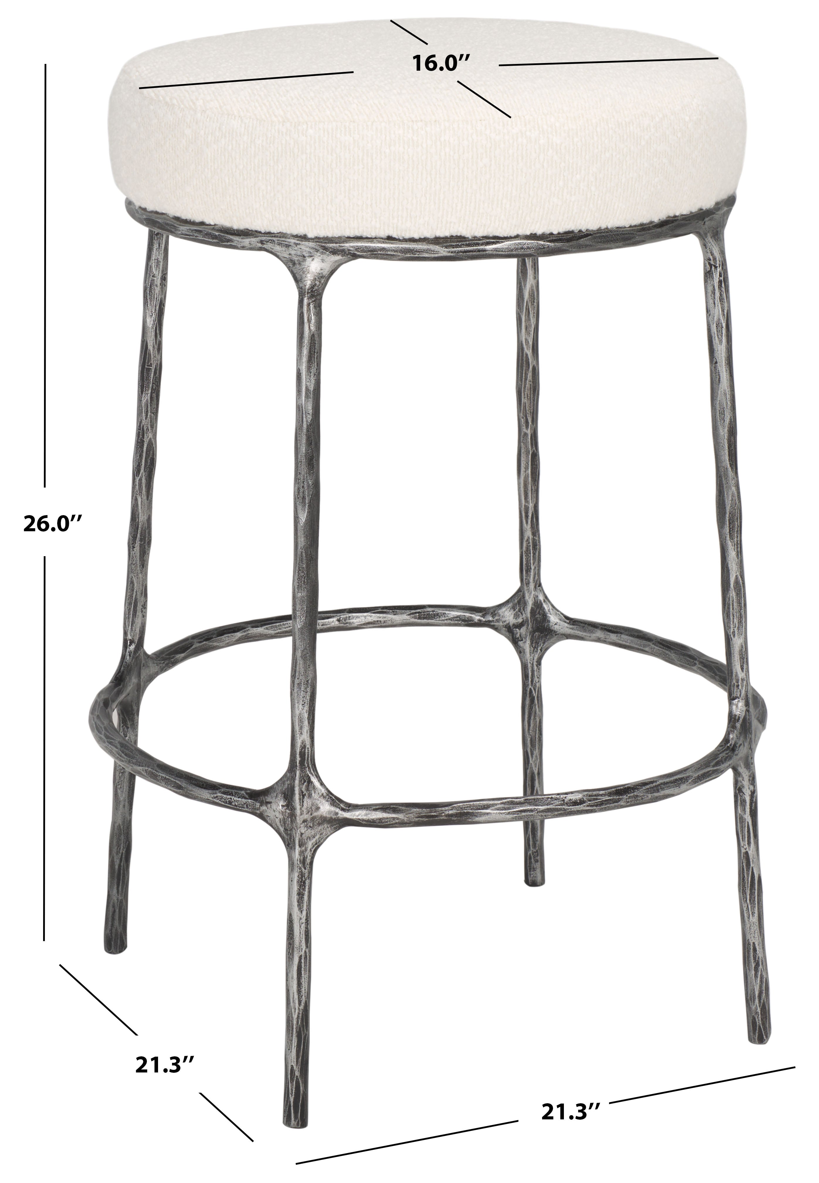 Safavieh Couture Trumen Boucle Counterstool, Sfv9525 - Ivory / Black