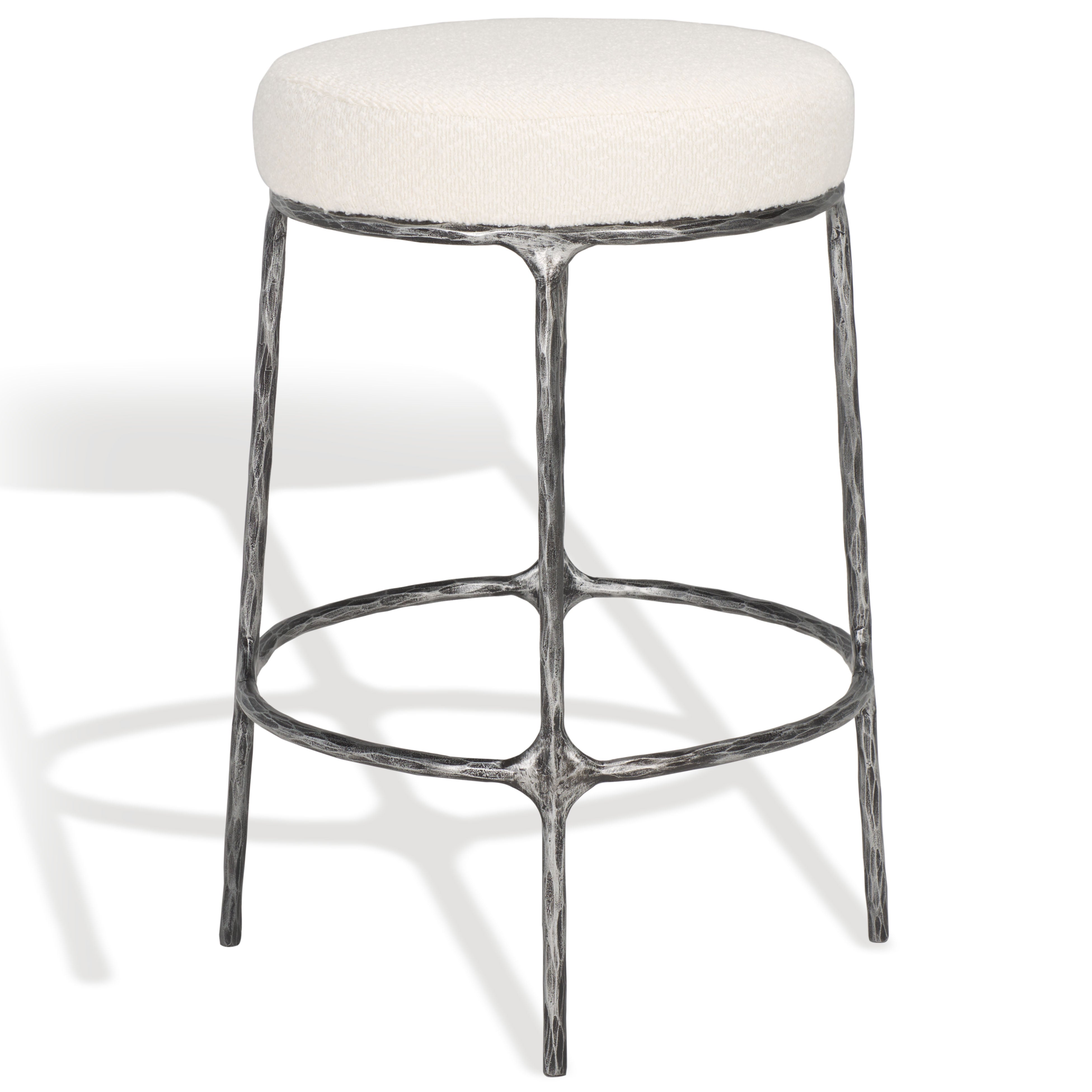 Safavieh Couture Trumen Boucle Counterstool, Sfv9525 - Ivory / Black