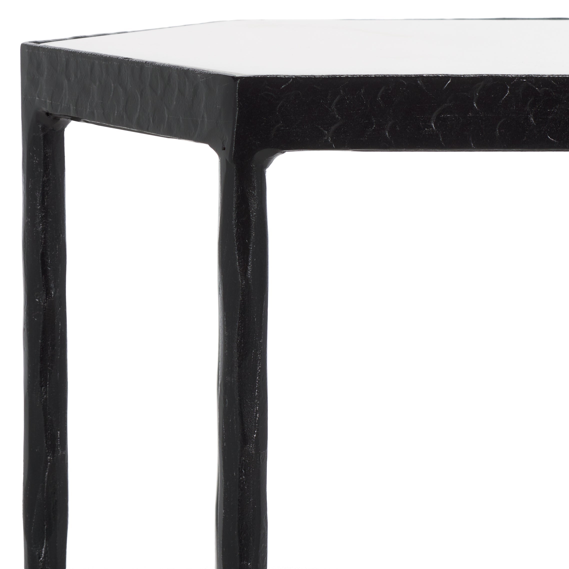 Safavieh Couture Galvin Marble Top Drink Table, SFV9534 - Black / White