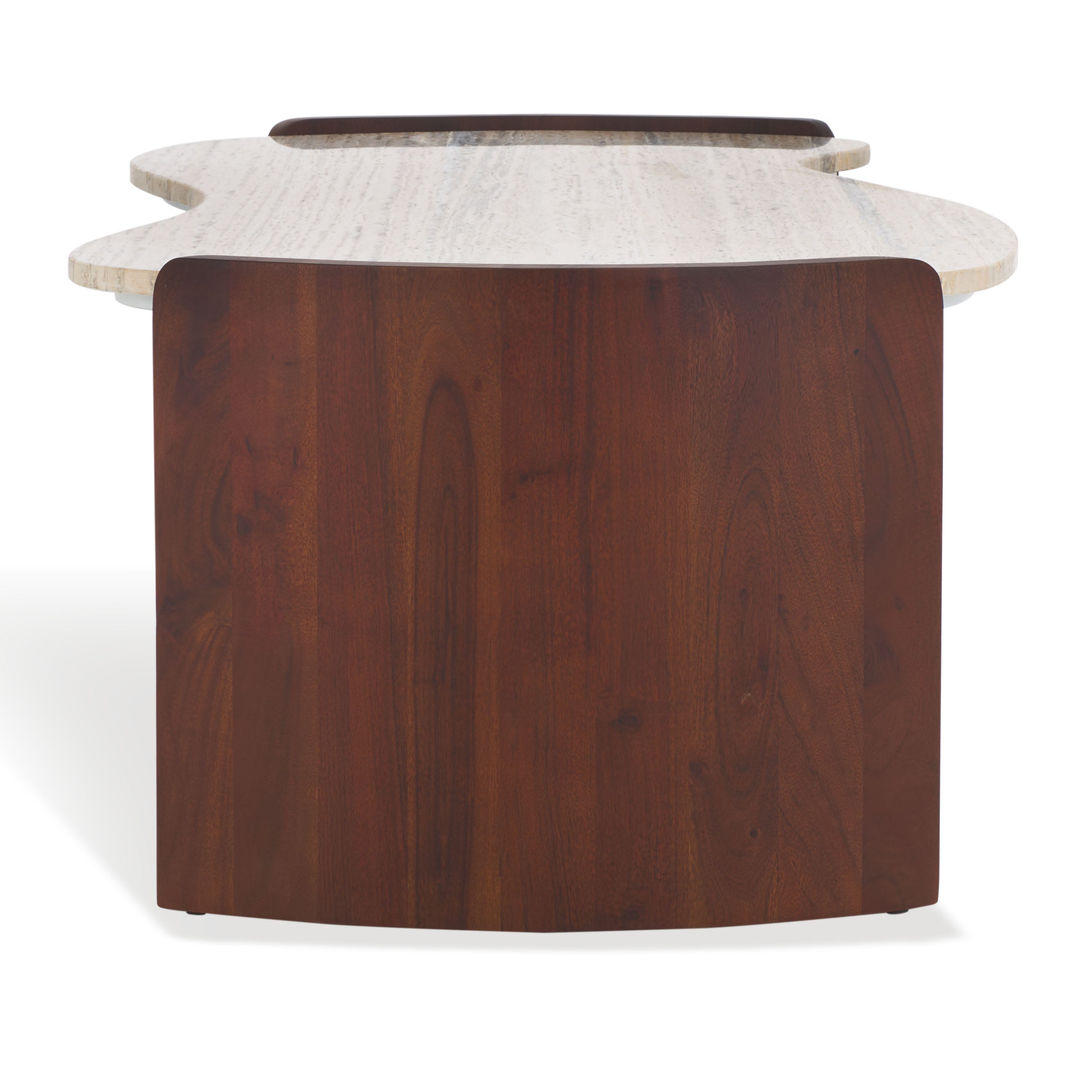 Safavieh Couture Sheyenne Travertine Top Coffee Table, SFV9728 - Travertine / Dark Brown