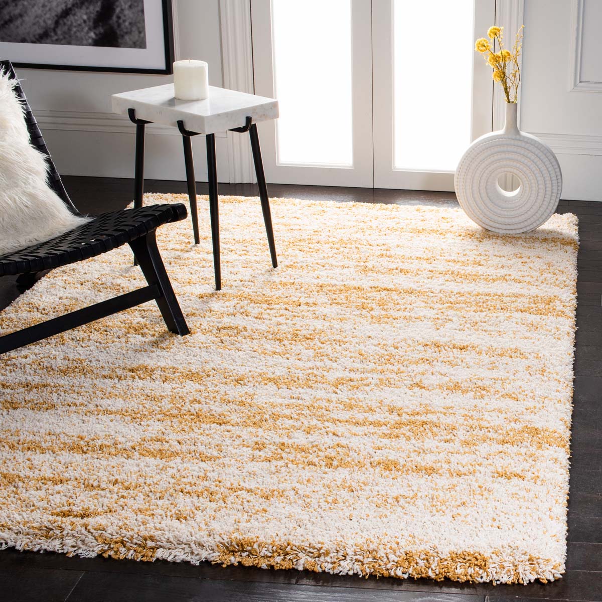 Safavieh Hudson Shag 206 Rug, SGH206 - Ivory / Gold
