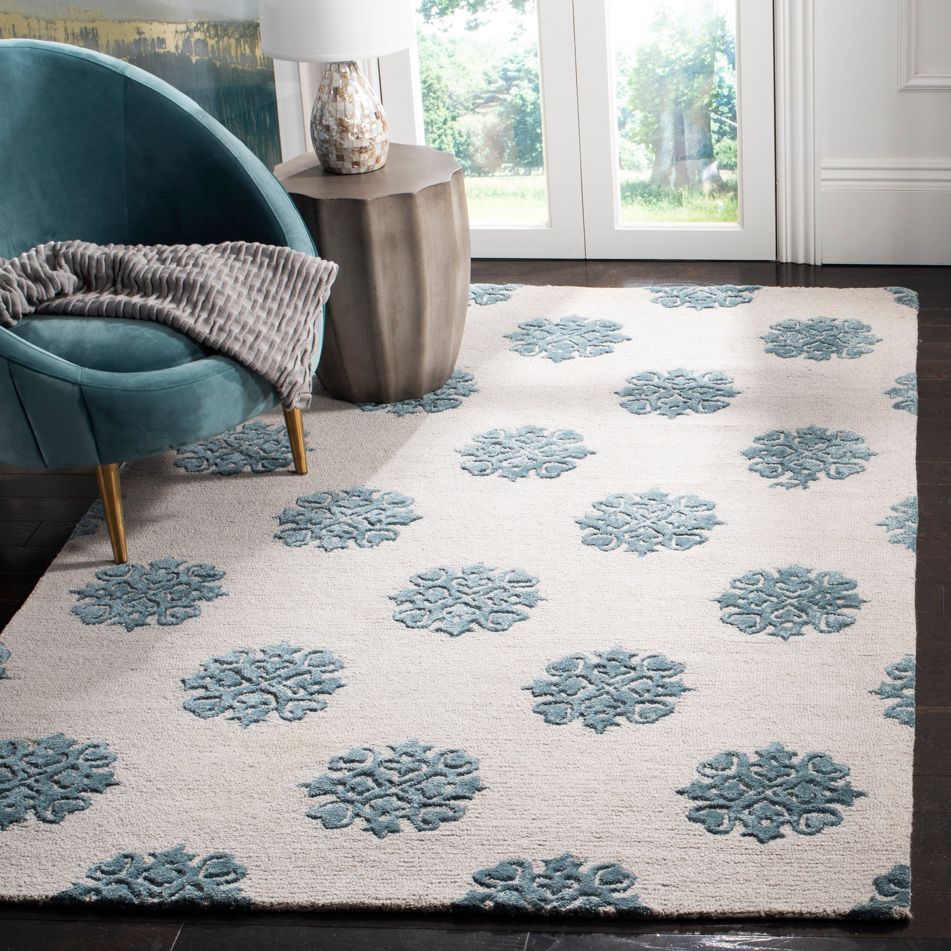 Ivory / Light Blue