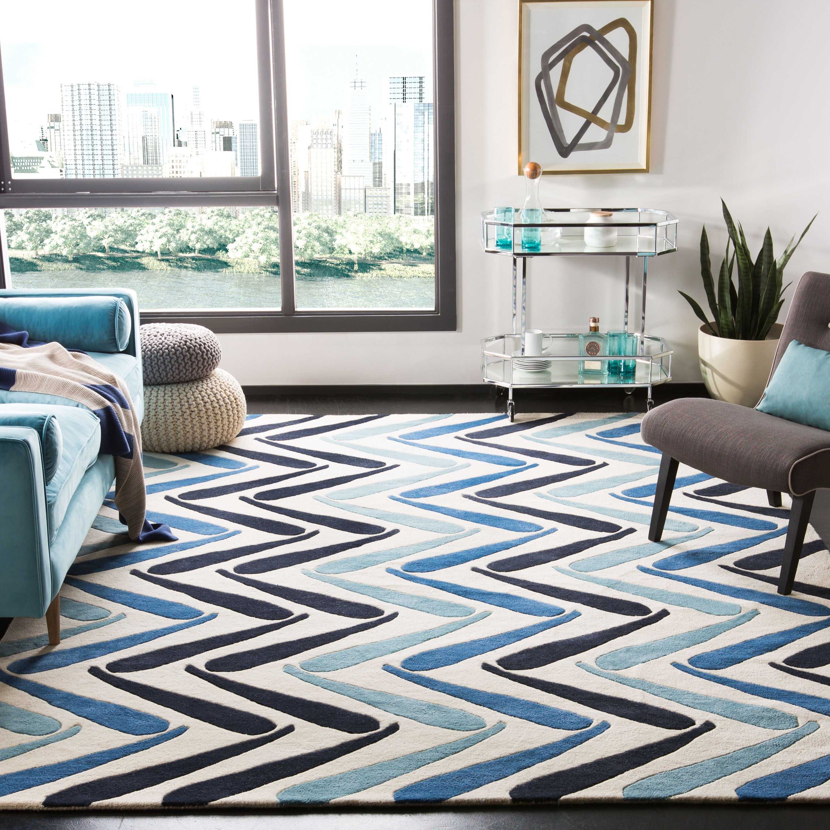 Ivory / Blue