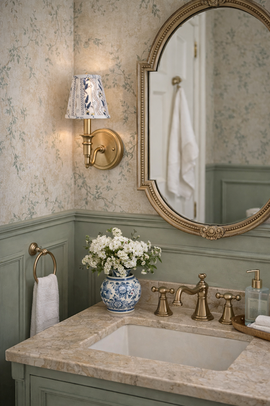 Blue Trellis Sconce Shade