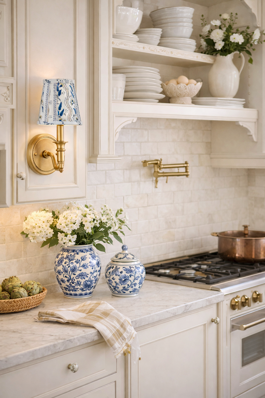 Blue Trellis Sconce Shade