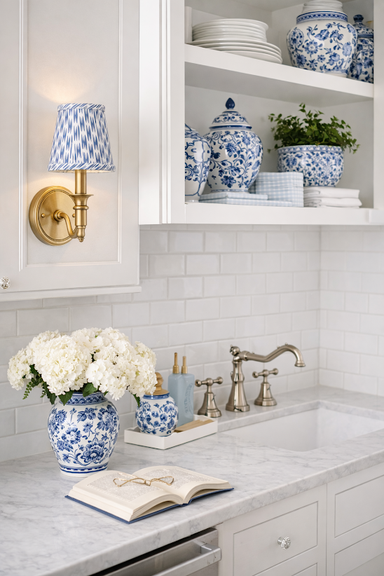 Blue Weave Sconce Shade