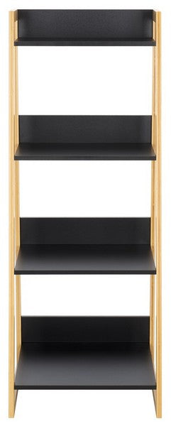 Barteau 4 Tier Shelf, STG1912 | Safavieh - Natural Bamboo / Black